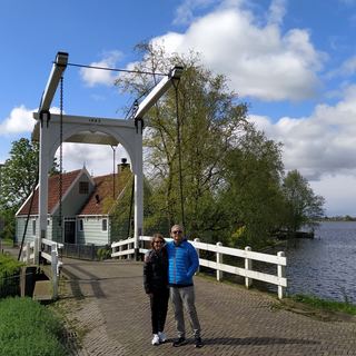 Guests with Dennis among the tulip fields outside Amsterdam